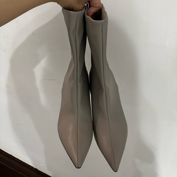 H&M Faux Leather Calf Length Heel Booties - Picture 5 of 5